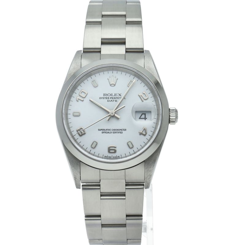 Rolex Oyster Perpetual Date Watch SS White — view 2