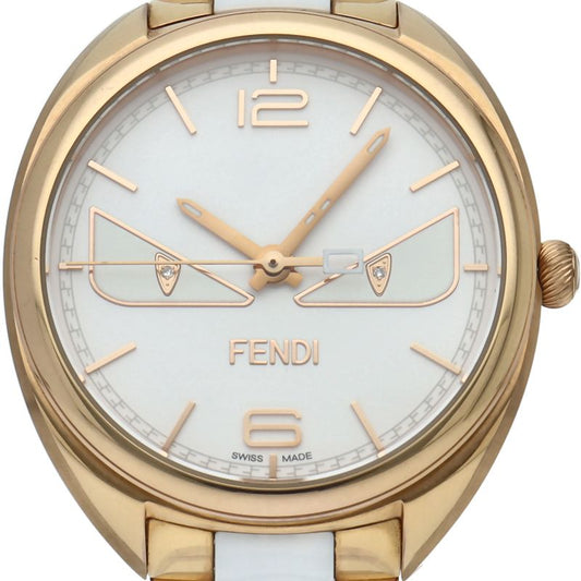 Fendi Bugsmon Star Watch Diamond SS Ceramic White