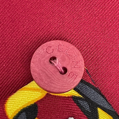Celine T-Shirt All Over Print Logo Red 42 — view 3
