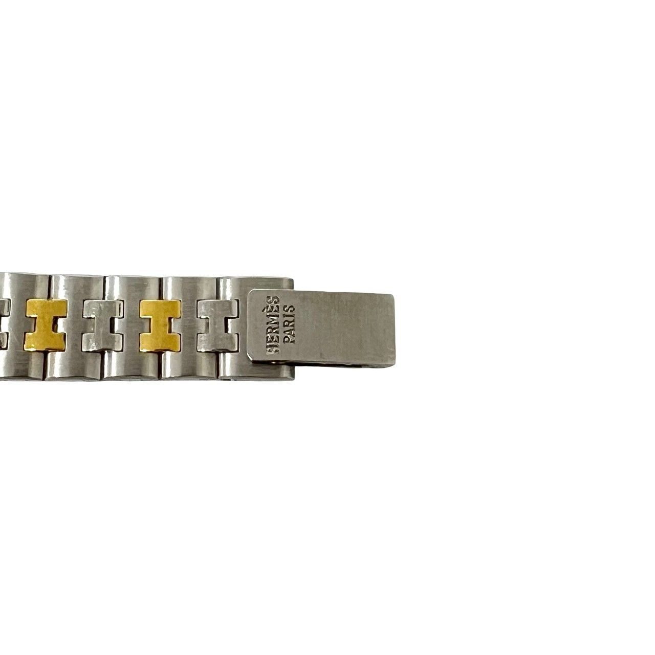 Hermes Vintage Clipper Stainless Steel Quartz Watch Silver Gold — view 3