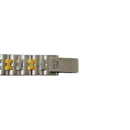 Hermes Vintage Clipper Stainless Steel Quartz Watch Silver Gold — view 3