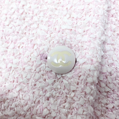 Chanel 04c Fancy Tweed Tailored Jacket CC Logo 40 Pink — view 8