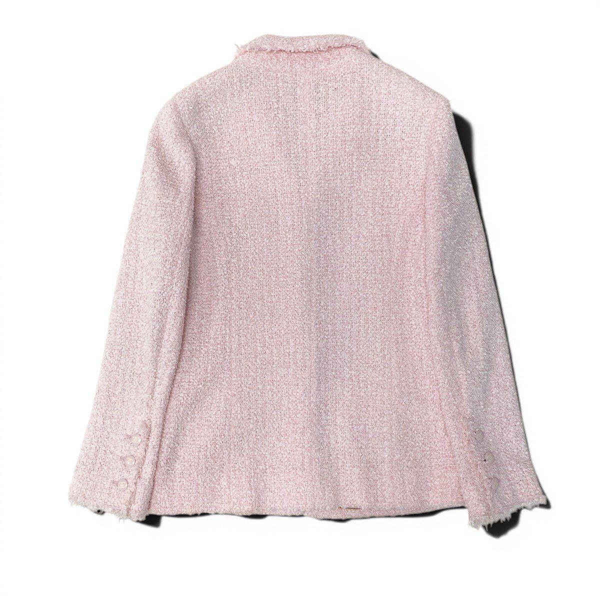 Chanel 04c Fancy Tweed Tailored Jacket CC Logo 40 Pink — view 3