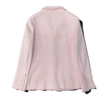 Chanel 04c Fancy Tweed Tailored Jacket CC Logo 40 Pink — view 3