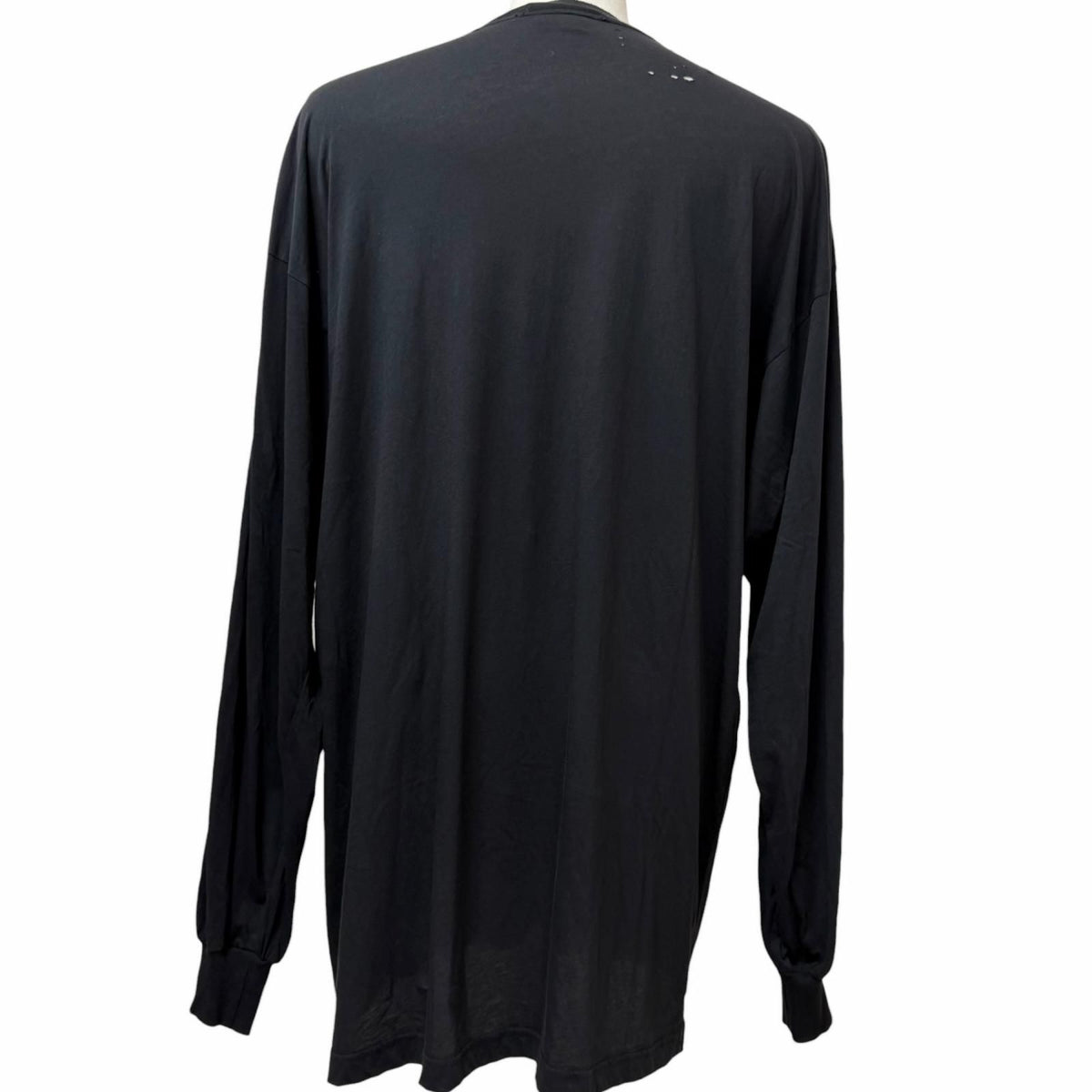 Balenciaga Styling Tips Tee Distressed Lightweight Long Sleeve T-Shirt Black — view 4