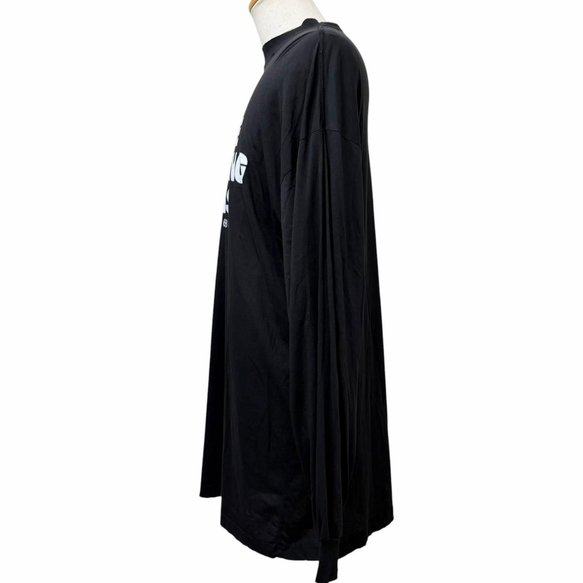 Balenciaga Styling Tips Tee Distressed Lightweight Long Sleeve T-Shirt Black — view 3
