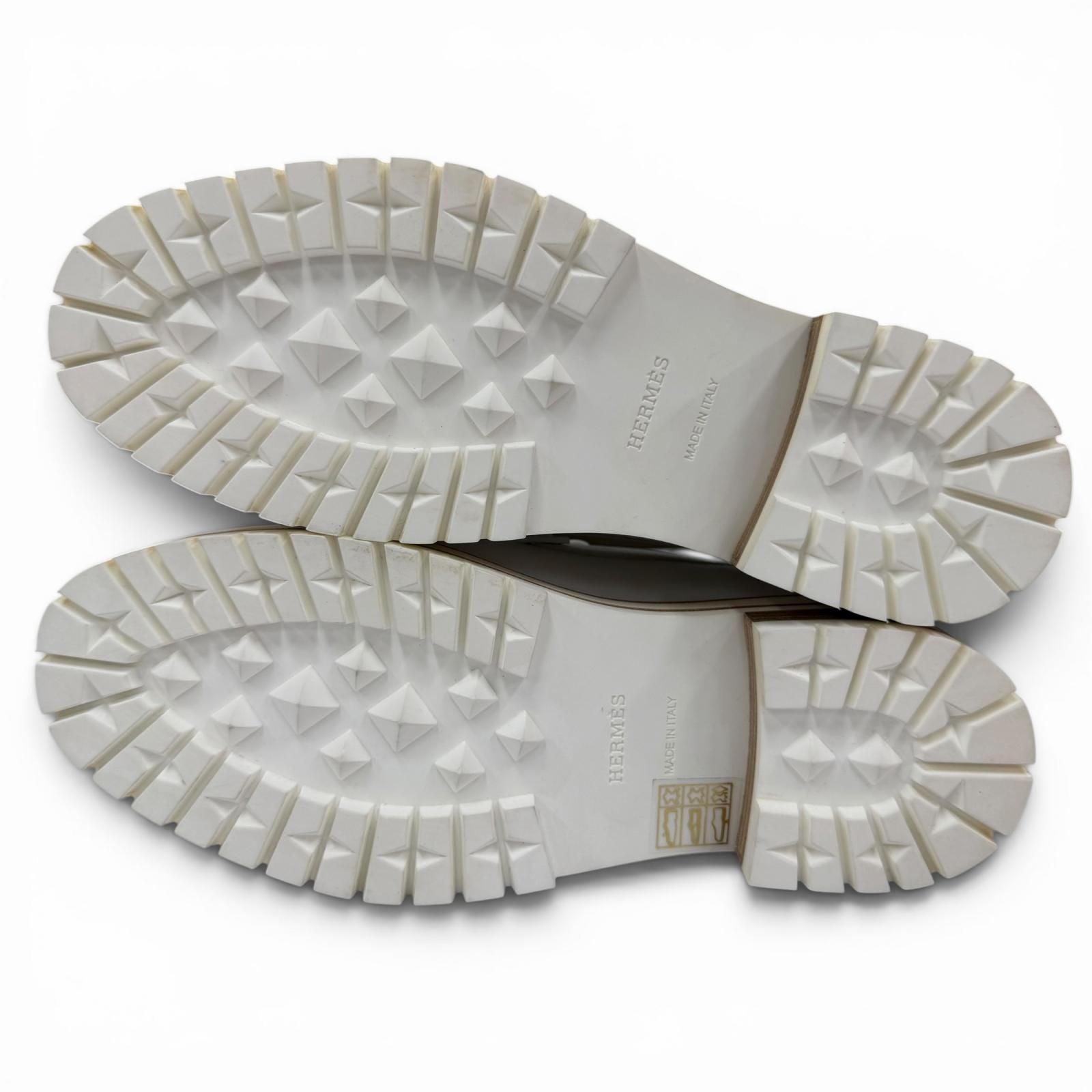 Hermes Ivy Moccasins Leather Loafers White — view 7