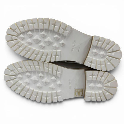 Hermes Ivy Moccasins Leather Loafers White — view 7