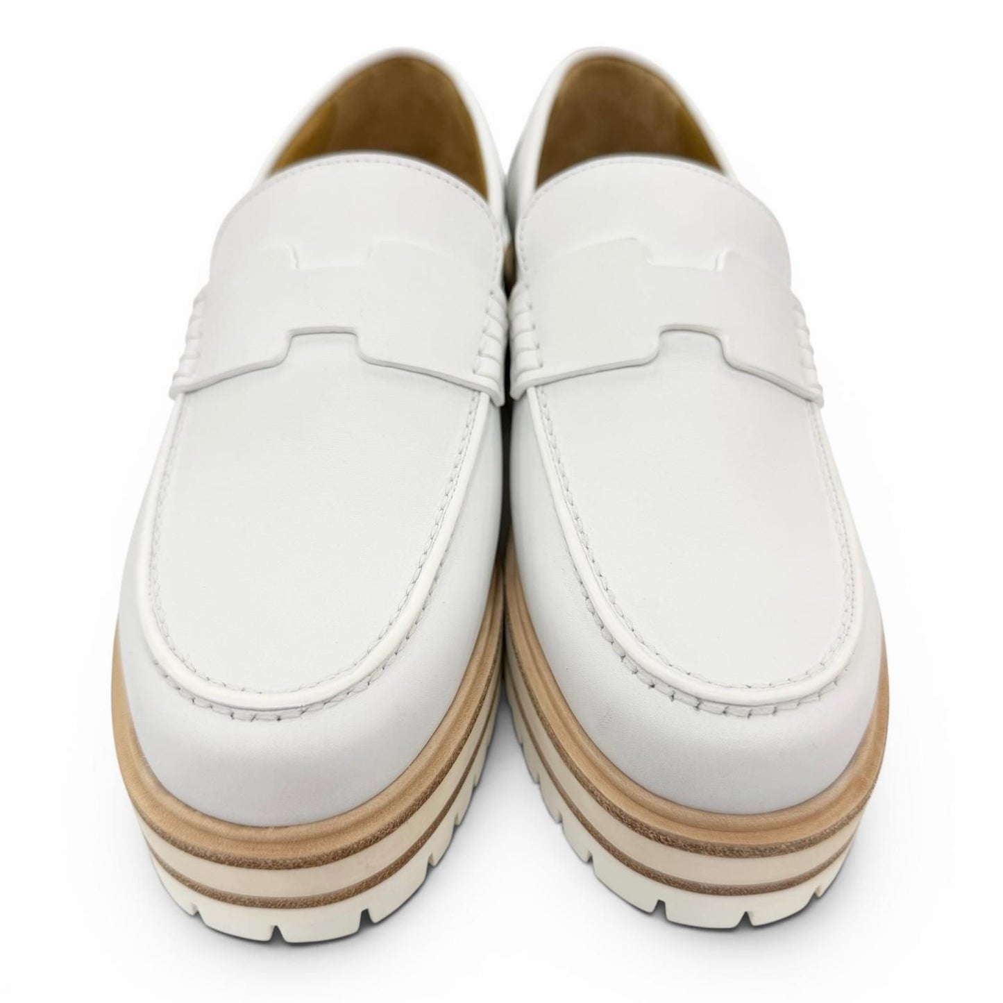 Hermes Ivy Moccasins Leather Loafers White — view 4