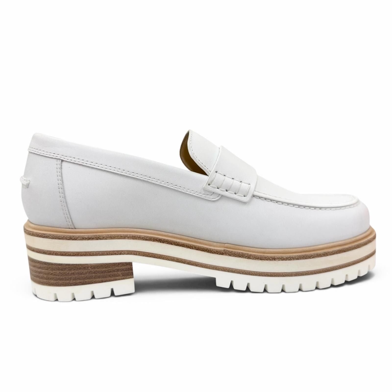 Hermes Ivy Moccasins Leather Loafers White — view 6