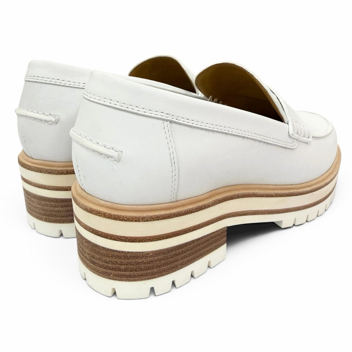 Hermes Ivy Moccasins Leather Loafers White — view 3