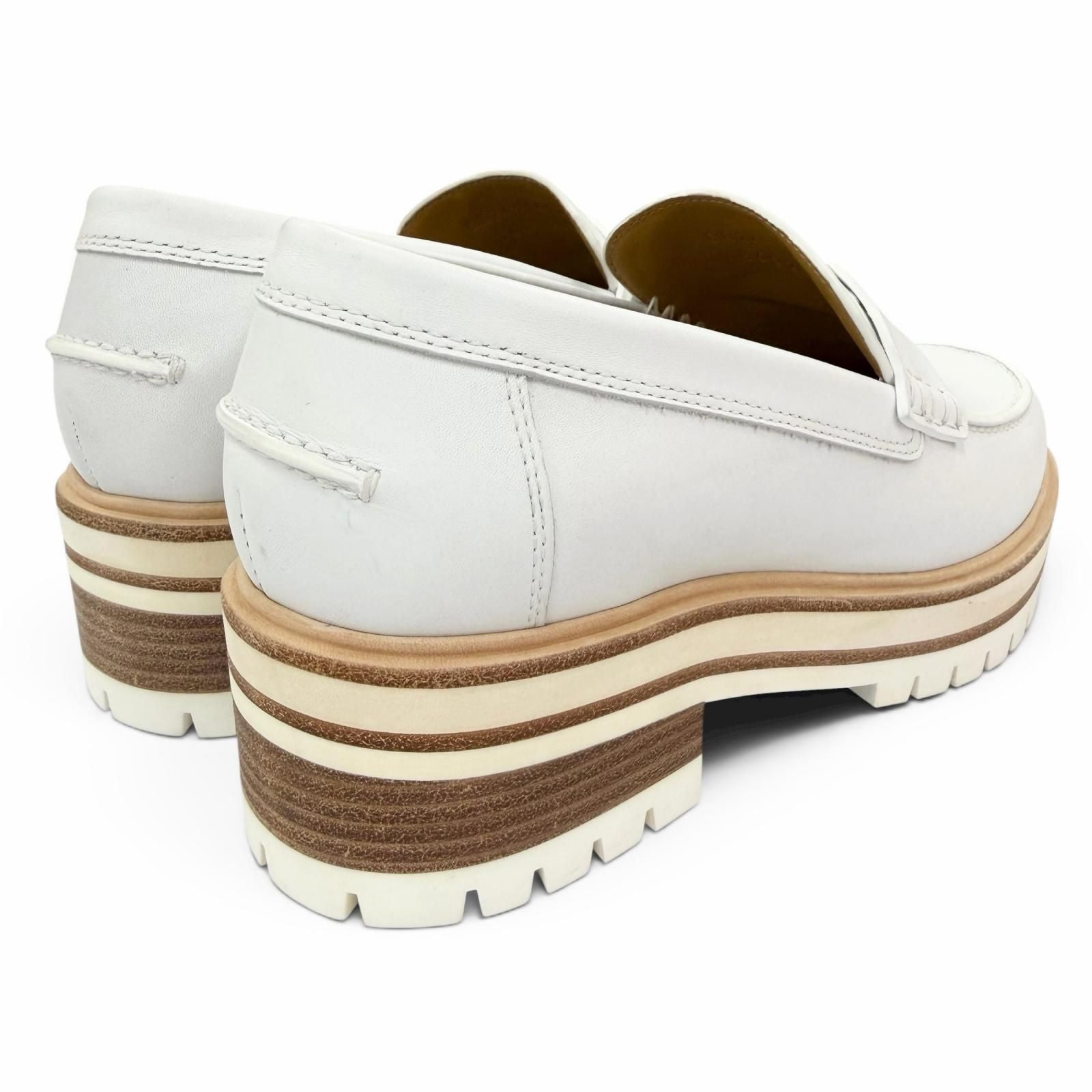Hermes Ivy Moccasins Leather Loafers White — view 3