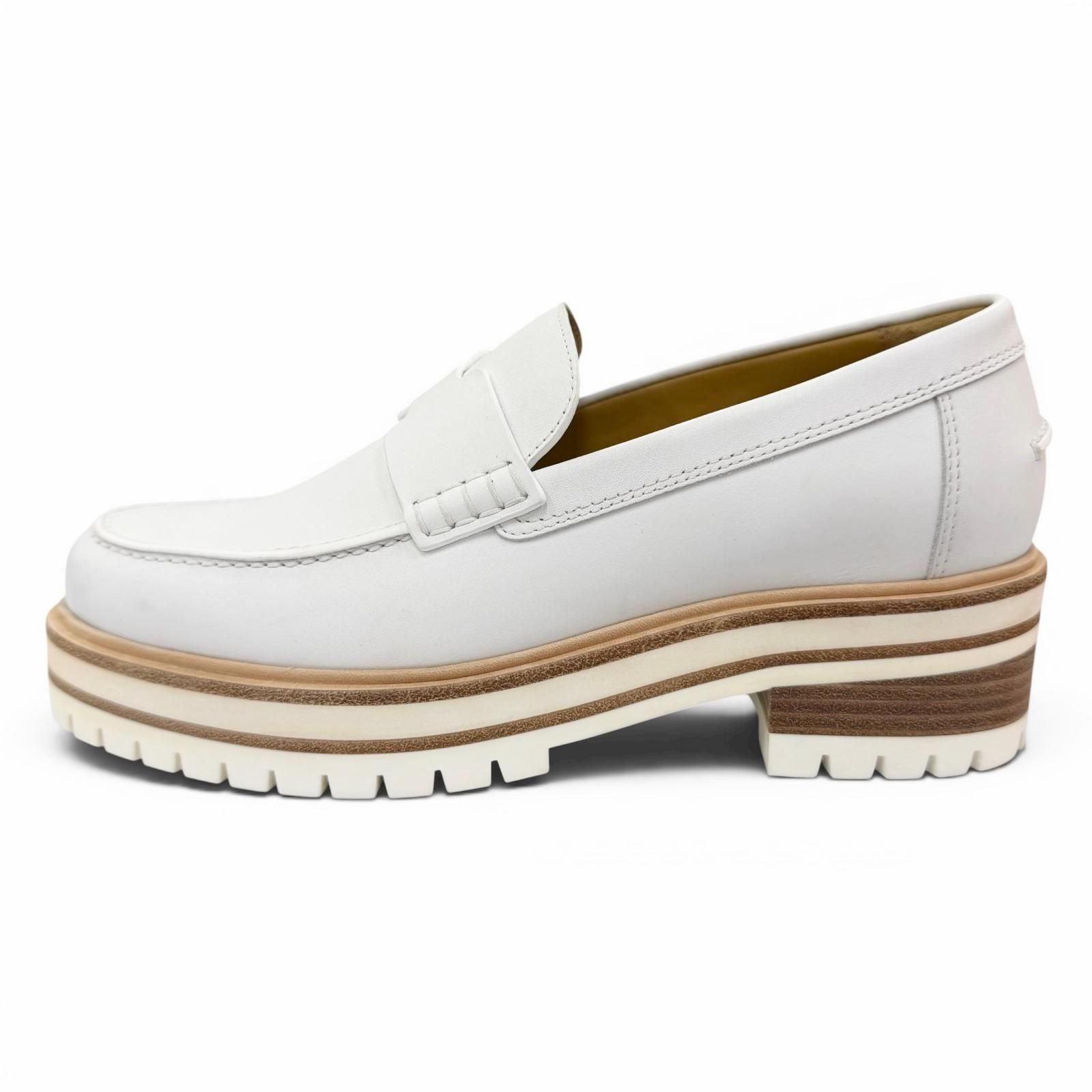 Hermes Ivy Moccasins Leather Loafers White — view 5