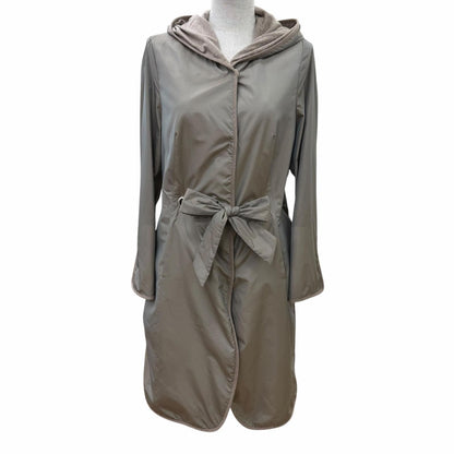 Brunello Cucinelli Hooded with Belt Coat Greige 44