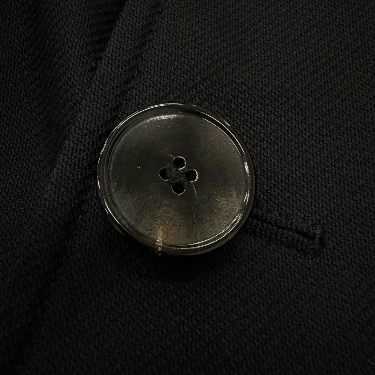 Saint Laurent Vintage Cotton Rive Gauche Big YSL Double Breasted Pea Coat Black — view 6
