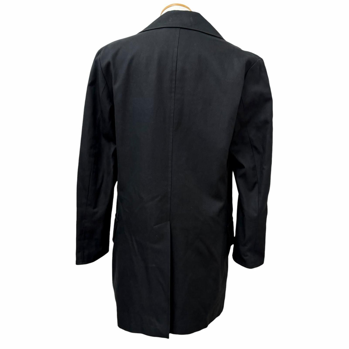 Saint Laurent Vintage Cotton Rive Gauche Big YSL Double Breasted Pea Coat Black — view 4
