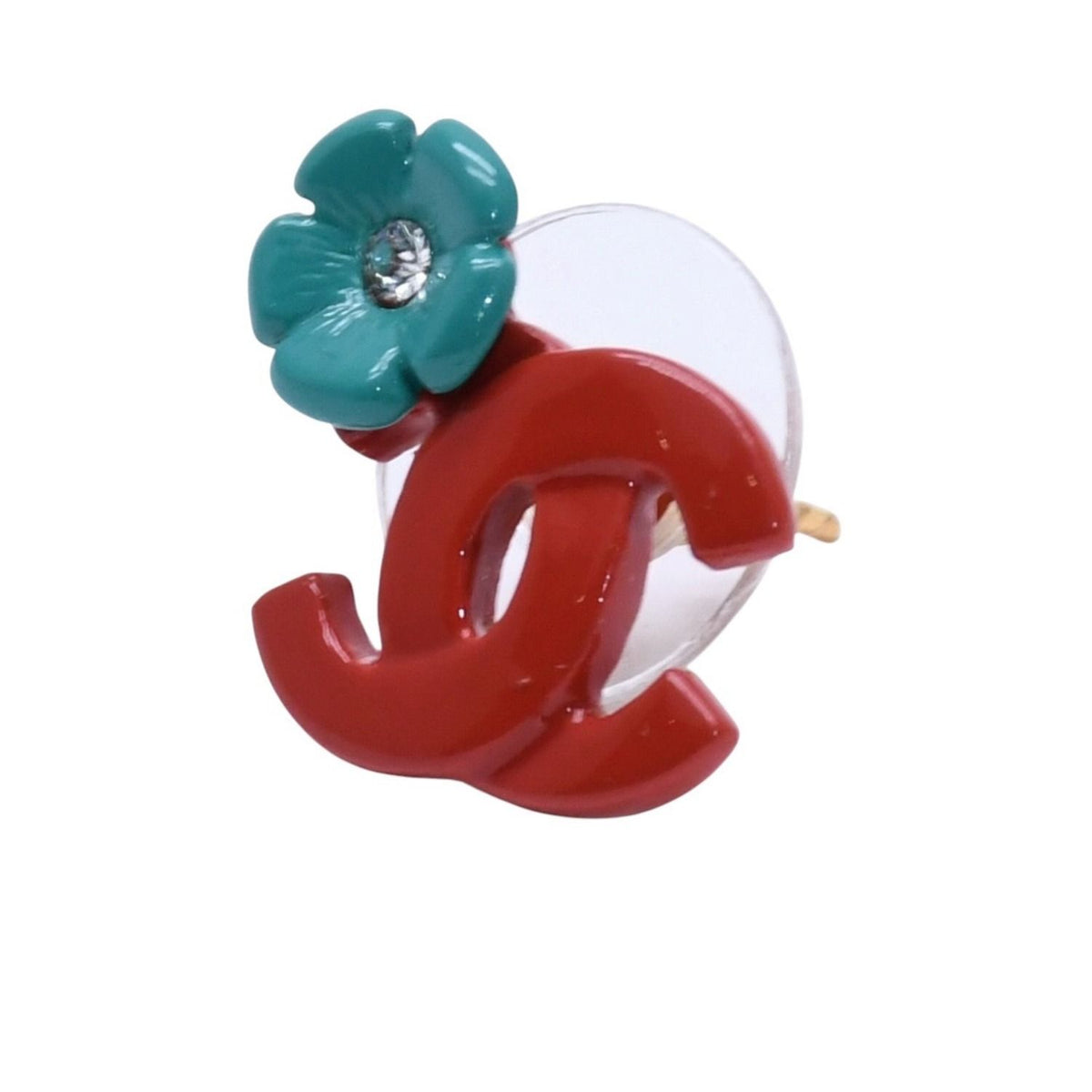 Chanel 04P CC Logo Earrings 04 Rhinestone Flower — view 2