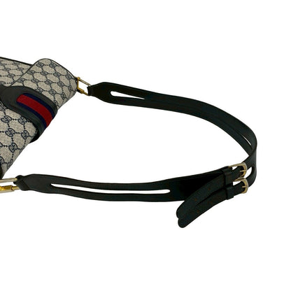 Gucci Vintage Sherry Line GG Logo Pattern Leather Shoulder Bag Pochette Navy — view 4