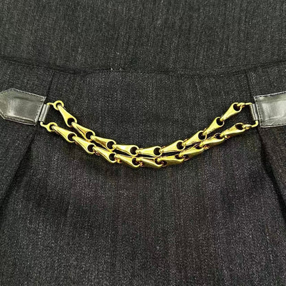Celine Skirt Chain Wool Gray — view 4