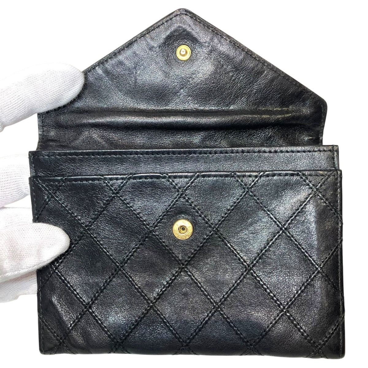 Chanel Bicolor Billfold Leather Wallet — view 3
