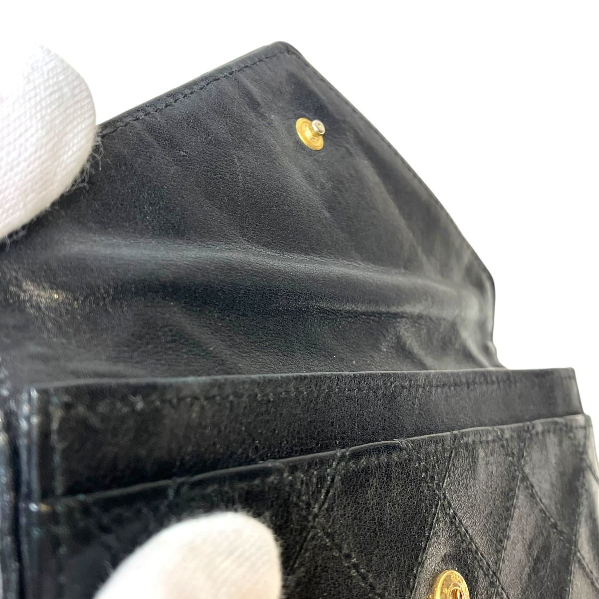 Chanel Bicolor Billfold Leather Wallet — view 8