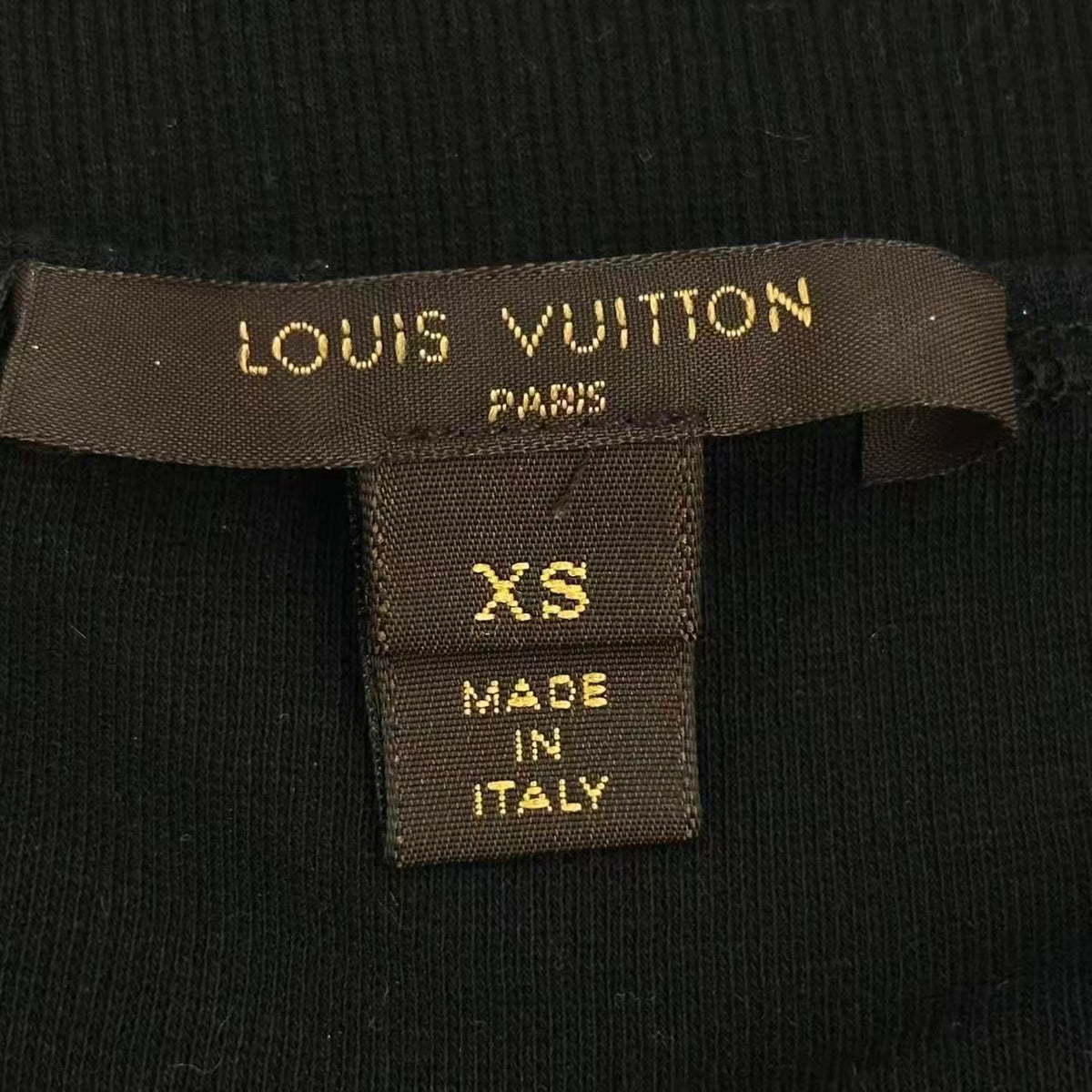 Louis Vuitton Top Short Sleeve LV Logo Bead Decoration Black — view 5