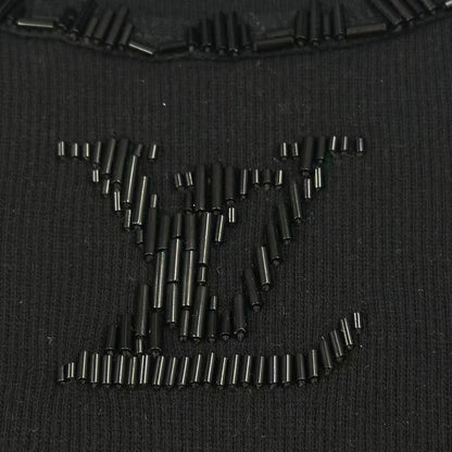 Louis Vuitton Top Short Sleeve LV Logo Bead Decoration Black — view 4