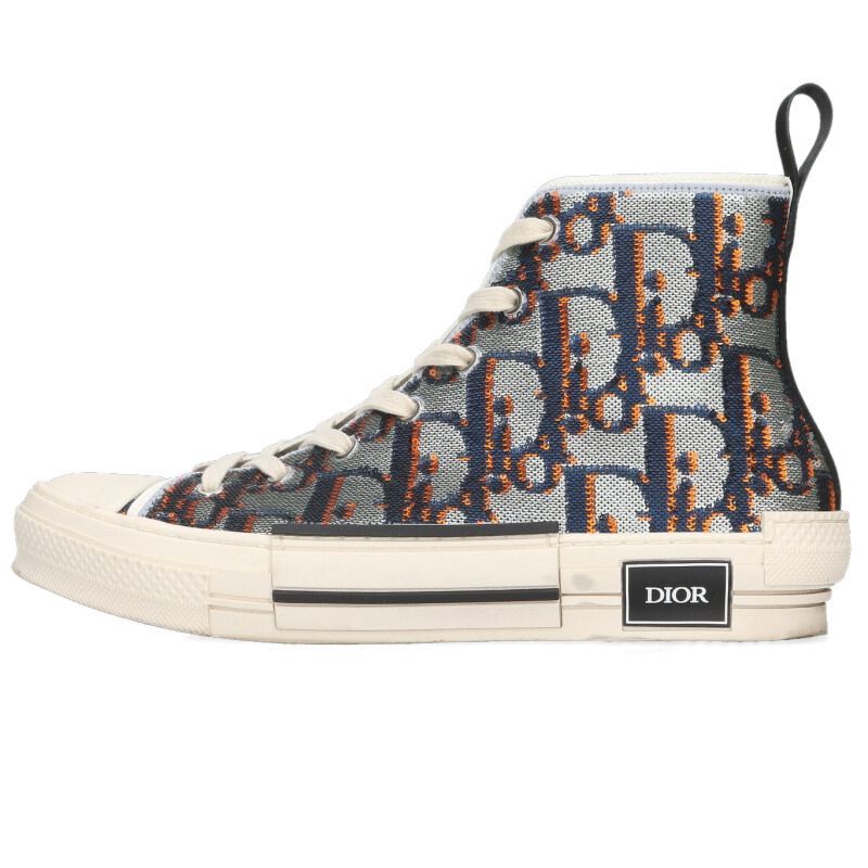 Dior Sequin Oblique All Over Print High-Top Sneakers