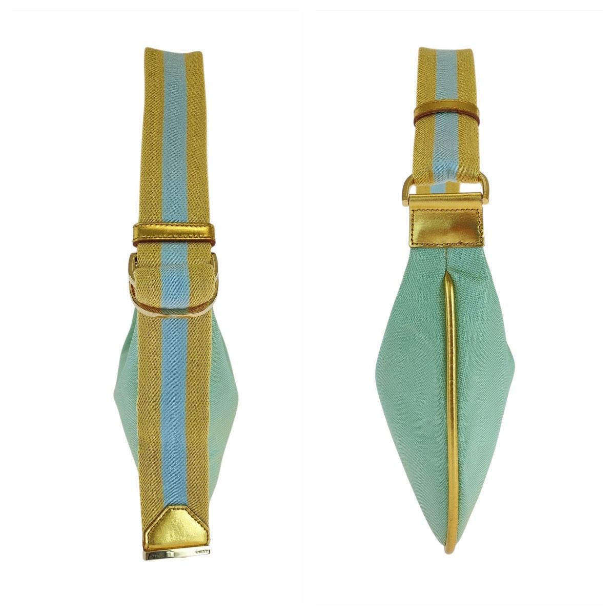 Gucci Sherry Line Green Gold Canvas 001 Hobo Shoulder Bag — view 7