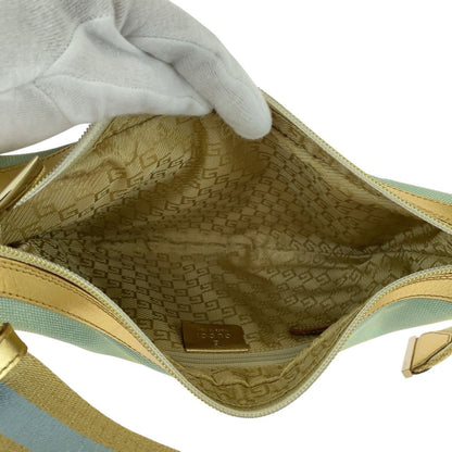 Gucci Sherry Line Green Gold Canvas 001 Hobo Shoulder Bag — view 8