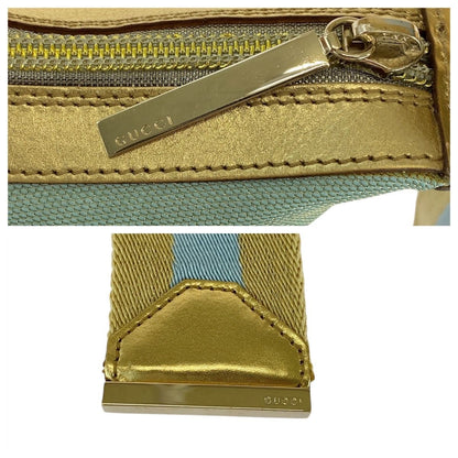 Gucci Sherry Line Green Gold Canvas 001 Hobo Shoulder Bag — view 5