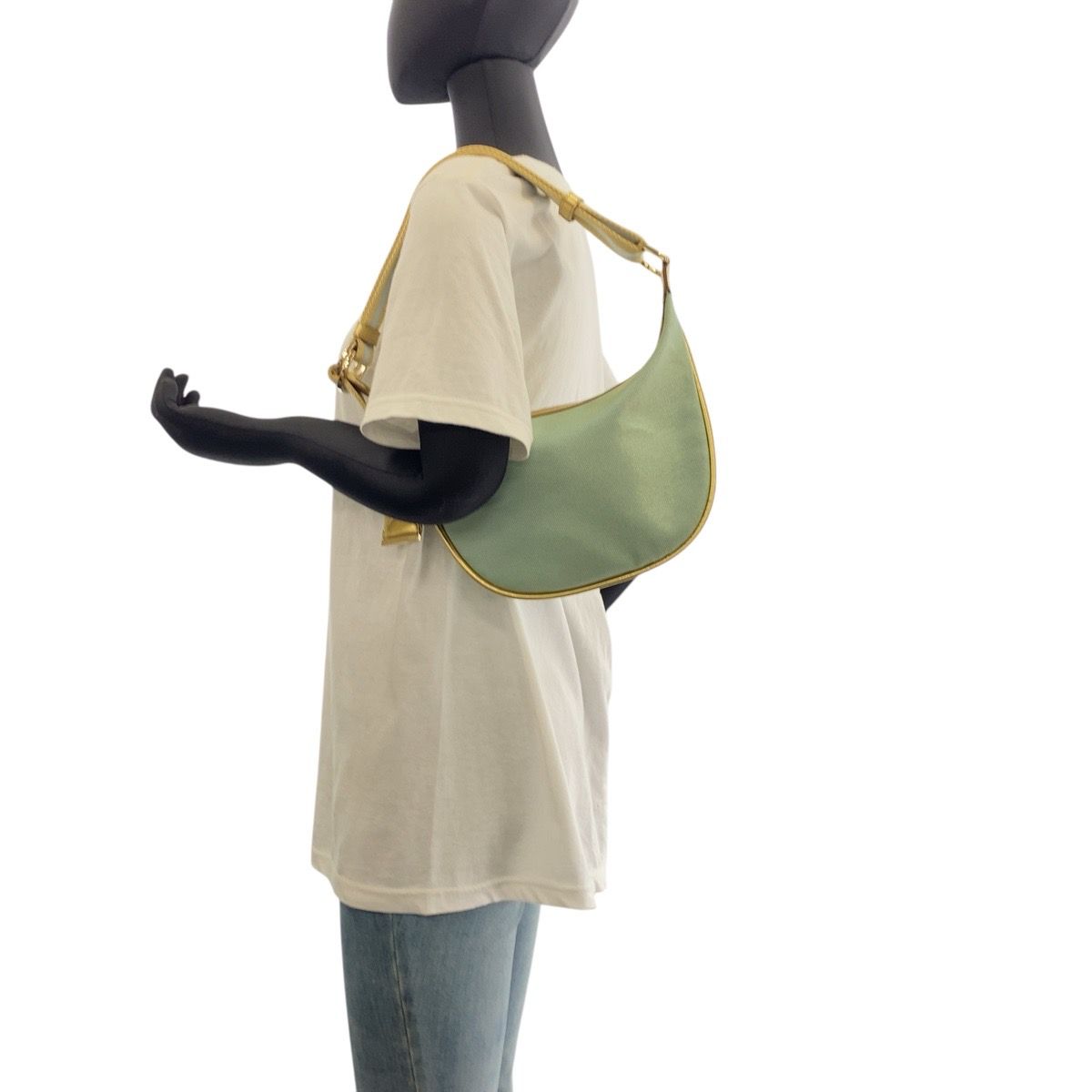 Gucci Sherry Line Green Gold Canvas 001 Hobo Shoulder Bag — view 6