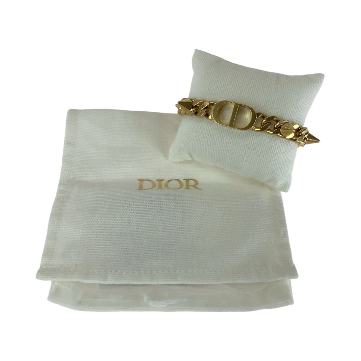 Dior 30 Montaigne CD Logo Gold Plated Bracelet Length 17 — view 7