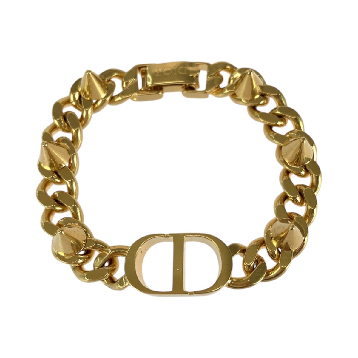 Dior 30 Montaigne CD Logo Gold Plated Bracelet Length 17