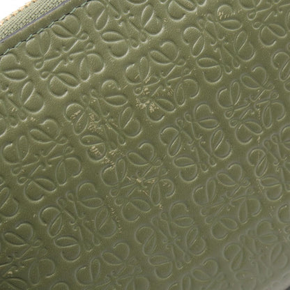 Loewe Round Wallet Repeat Anagram Khaki Green Leather — view 7
