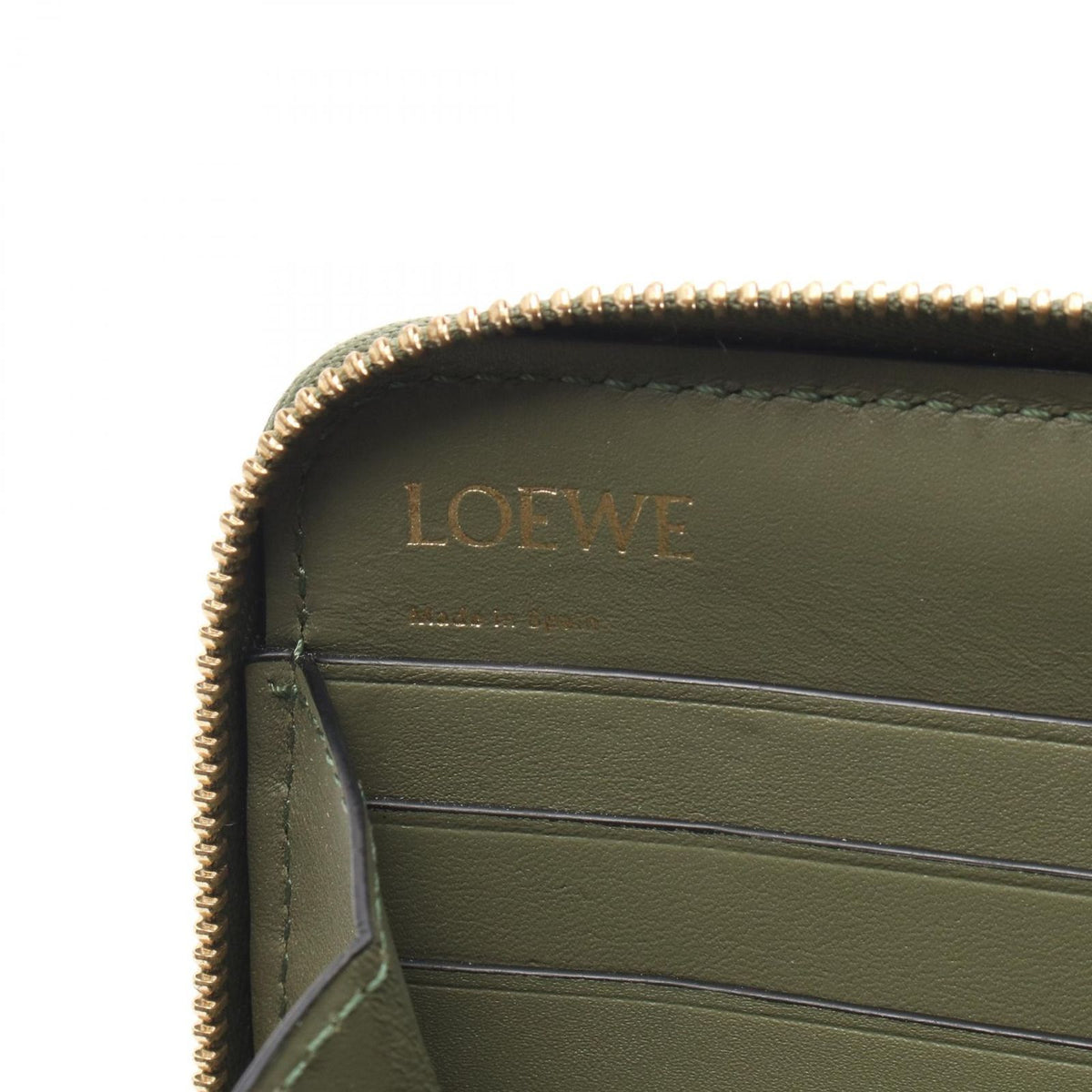 Loewe Round Wallet Repeat Anagram Khaki Green Leather — view 4