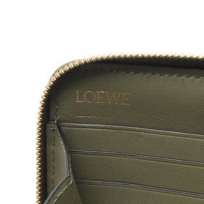 Loewe Round Wallet Repeat Anagram Khaki Green Leather — view 4