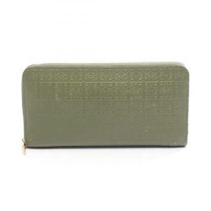 Loewe Round Wallet Repeat Anagram Khaki Green Leather