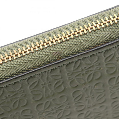 Loewe Round Wallet Repeat Anagram Khaki Green Leather — view 6