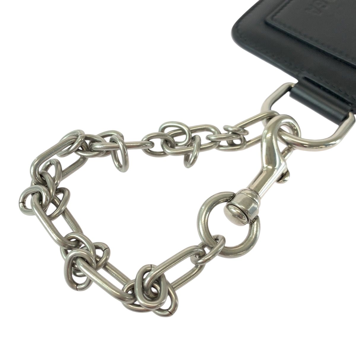 Balenciaga Logo Black Leather Chain Coin Case Fragment Card — view 8
