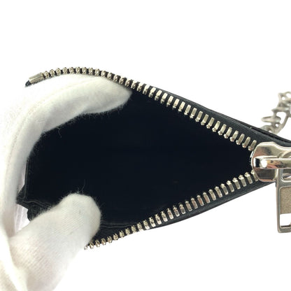 Balenciaga Logo Black Leather Chain Coin Case Fragment Card — view 7