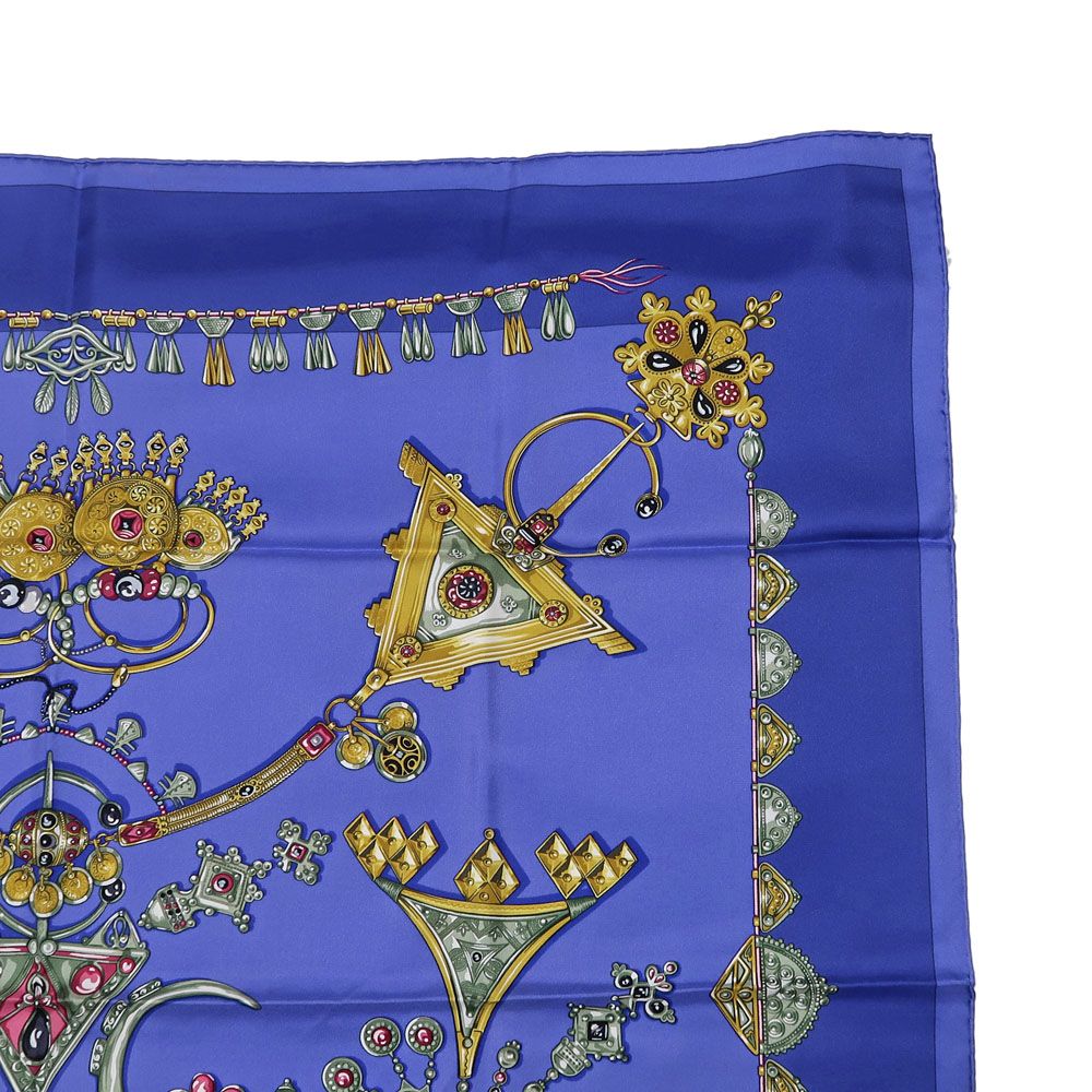 Hermes Carre 90 Scarf Desert 100% Silk Multicolor Blue — view 6