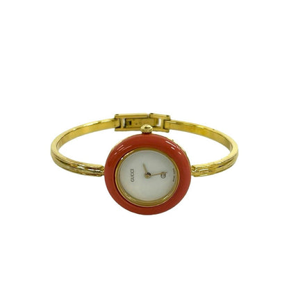 Gucci With Case Vintage Change Bezel Sherry Line Wristwatch Gold Watch — view 8