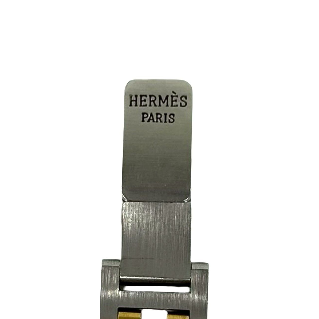 Hermes Vintage Clipper Stainless Steel Quartz Watch Wrist Silver Gold — view 5