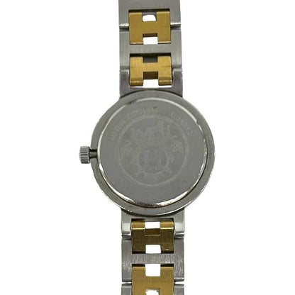 Hermes Vintage Clipper Stainless Steel Quartz Watch Wrist Silver Gold — view 4