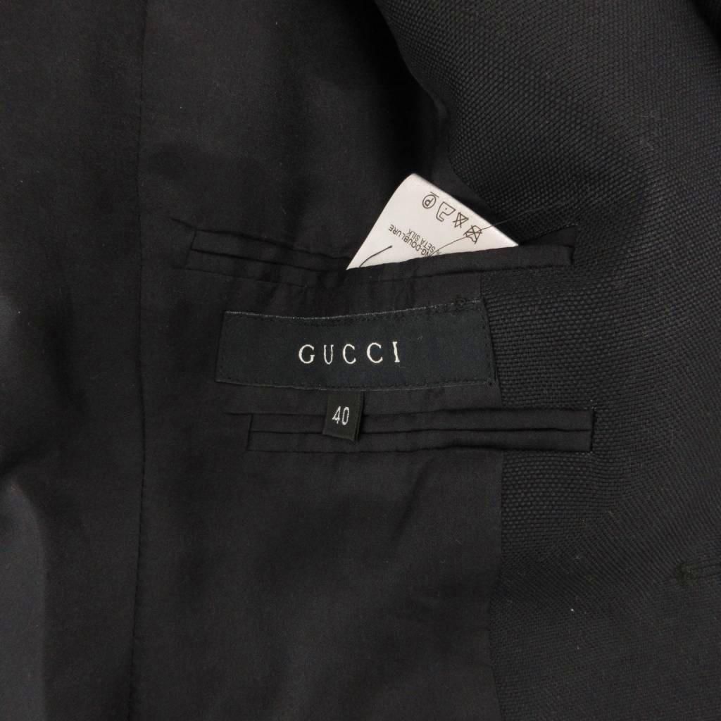 Gucci Tailored Jacket Blazer Single Silk 40 Black — view 6
