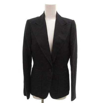 Gucci Tailored Jacket Blazer Single Silk 40 Black