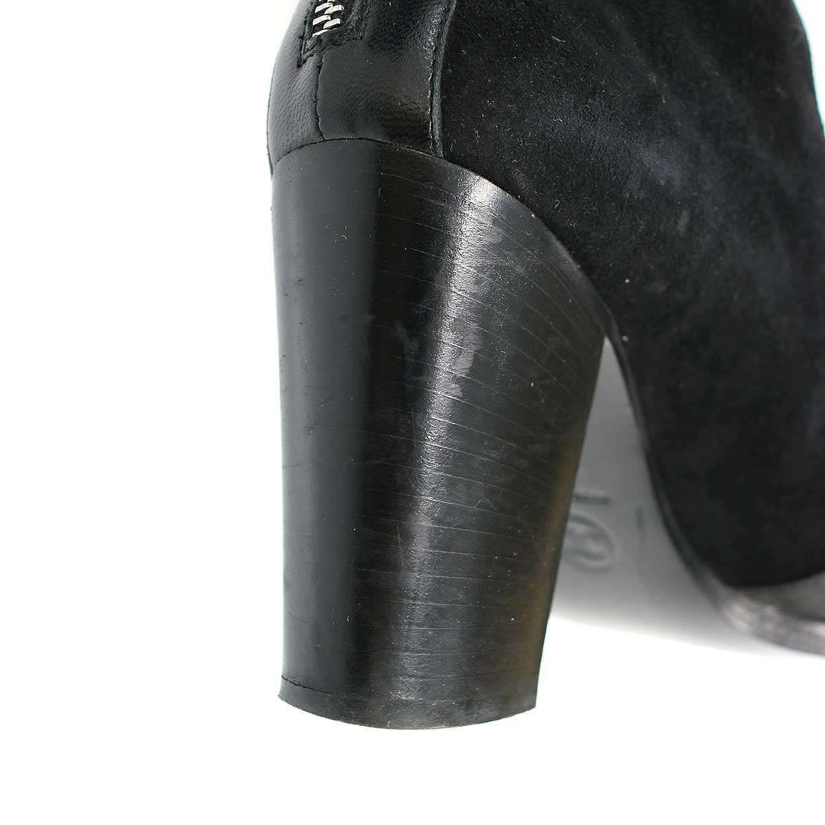 Chanel Back Zip Suede Leather Long Boots Black — view 8