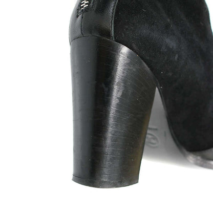 Chanel Back Zip Suede Leather Long Boots Black — view 8