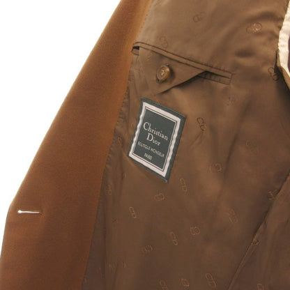 Dior Double Breasted Tailored Jacket Fully Lined Side Vents Peaked Lapels Brown — view 6